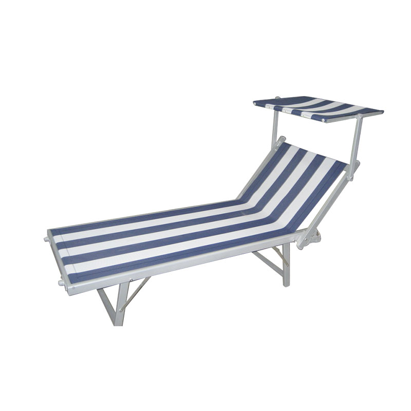 Aluminium foldning strand sol sovende seng strand lounge med tag