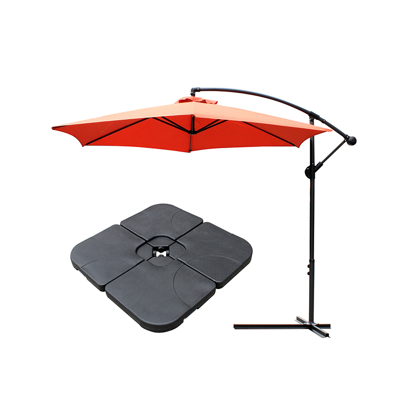 Hængende paraply Patio Sun Shade Offset udendørs marked m/ krydsbase