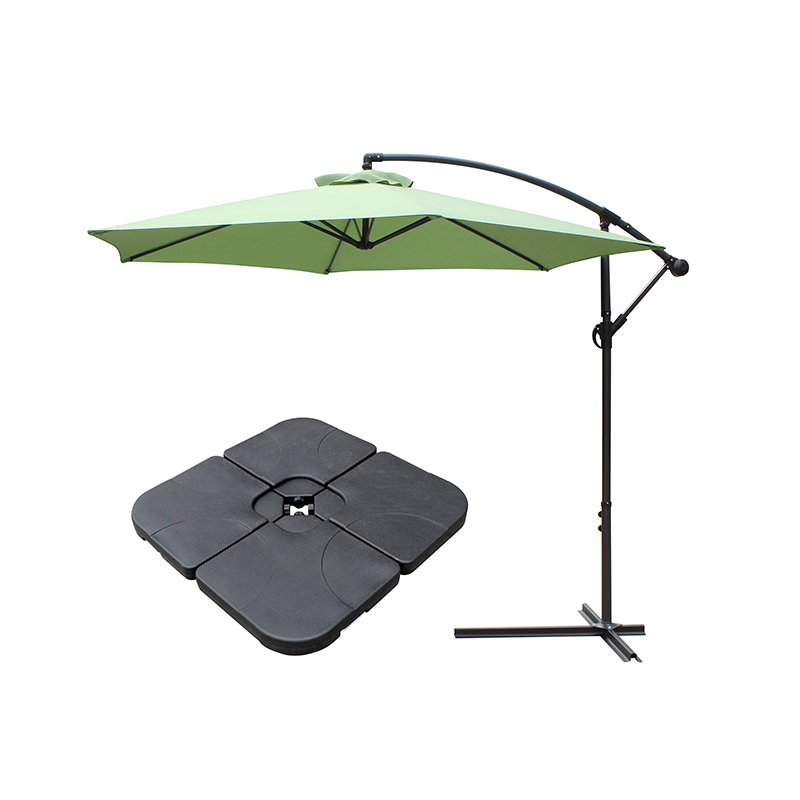Udendørs gårdhave 10 'Hængende paraply Sun Shade W/T Cross Base