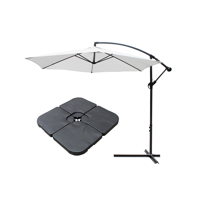 Udendørs gårdhave 10 'Hængende paraply Sun Shade W/T Cross Base